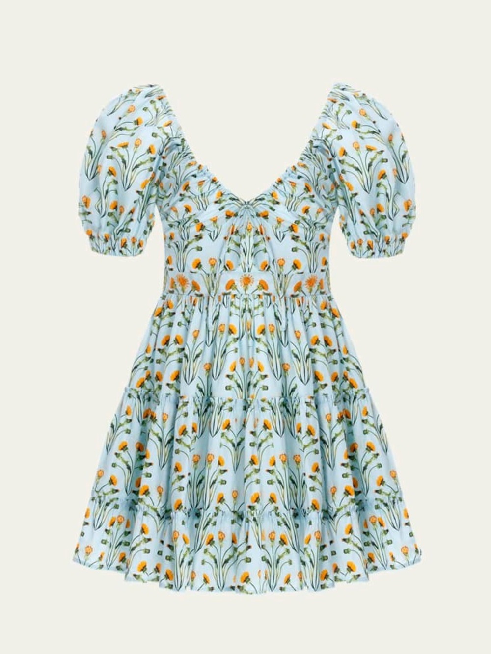 AGUA BY AGUA BENDITA Manzanilla floral print cotton poplin mini dress sz S